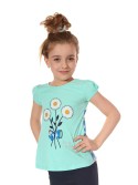 Bluza fetita cu flori, menta NDZ8157 - Magazin online - Boutique